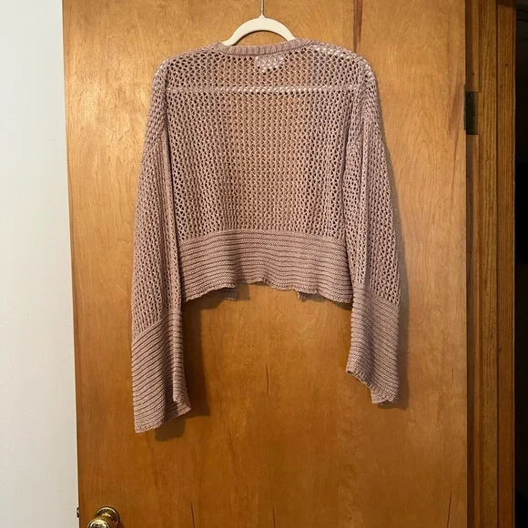 Anthropologie Blush Open Knit Cardigan - Picture 2 of 5